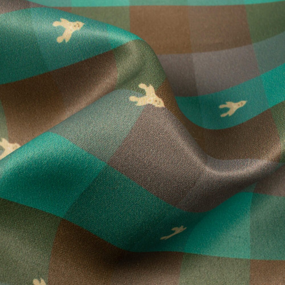 Green And BrownPrinted Exclusive Shirting Fabric - Image 3
