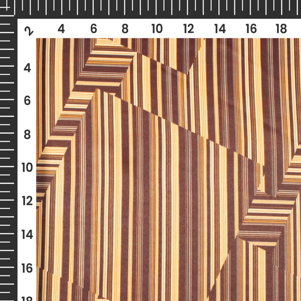 Brown And Orange Printed Exclusive Shirting Fabric - Image 4